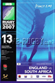 England v South Africa 2007 rugby  Programme